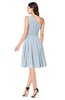 ColsBM Lorelei Illusion Blue Elegant Asymmetric Neckline Zipper Chiffon Knee Length Plus Size Bridesmaid Dresses