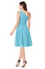 ColsBM Lorelei Light Blue Elegant Asymmetric Neckline Zipper Chiffon Knee Length Plus Size Bridesmaid Dresses