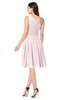 ColsBM Lorelei Light Pink Elegant Asymmetric Neckline Zipper Chiffon Knee Length Plus Size Bridesmaid Dresses