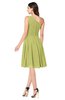 ColsBM Lorelei Linden Green Elegant Asymmetric Neckline Zipper Chiffon Knee Length Plus Size Bridesmaid Dresses