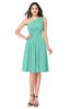 ColsBM Lorelei Mint Green Elegant Asymmetric Neckline Zipper Chiffon Knee Length Plus Size Bridesmaid Dresses