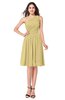 ColsBM Lorelei New Wheat Elegant Asymmetric Neckline Zipper Chiffon Knee Length Plus Size Bridesmaid Dresses