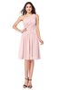 ColsBM Lorelei Pastel Pink Elegant Asymmetric Neckline Zipper Chiffon Knee Length Plus Size Bridesmaid Dresses