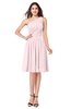 ColsBM Lorelei Petal Pink Elegant Asymmetric Neckline Zipper Chiffon Knee Length Plus Size Bridesmaid Dresses