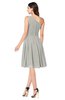 ColsBM Lorelei Platinum Elegant Asymmetric Neckline Zipper Chiffon Knee Length Plus Size Bridesmaid Dresses