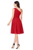 ColsBM Lorelei Red Elegant Asymmetric Neckline Zipper Chiffon Knee Length Plus Size Bridesmaid Dresses