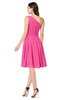 ColsBM Lorelei Rose Pink Elegant Asymmetric Neckline Zipper Chiffon Knee Length Plus Size Bridesmaid Dresses