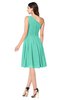 ColsBM Lorelei Seafoam Green Elegant Asymmetric Neckline Zipper Chiffon Knee Length Plus Size Bridesmaid Dresses