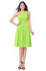 ColsBM Lorelei Sharp Green Elegant Asymmetric Neckline Zipper Chiffon Knee Length Plus Size Bridesmaid Dresses