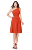 ColsBM Lorelei Tangerine Tango Elegant Asymmetric Neckline Zipper Chiffon Knee Length Plus Size Bridesmaid Dresses