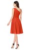 ColsBM Lorelei Tangerine Tango Elegant Asymmetric Neckline Zipper Chiffon Knee Length Plus Size Bridesmaid Dresses