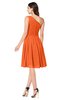 ColsBM Lorelei Tangerine Elegant Asymmetric Neckline Zipper Chiffon Knee Length Plus Size Bridesmaid Dresses