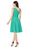 ColsBM Lorelei Viridian Green Elegant Asymmetric Neckline Zipper Chiffon Knee Length Plus Size Bridesmaid Dresses