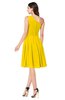 ColsBM Lorelei Yellow Elegant Asymmetric Neckline Zipper Chiffon Knee Length Plus Size Bridesmaid Dresses