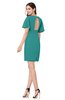 ColsBM Jaylee Emerald Green Simple Jewel Short Sleeve Mini Ribbon Plus Size Bridesmaid Dresses