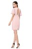 ColsBM Jaylee Pastel Pink Simple Jewel Short Sleeve Mini Ribbon Plus Size Bridesmaid Dresses