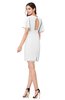 ColsBM Jaylee White Simple Jewel Short Sleeve Mini Ribbon Plus Size Bridesmaid Dresses