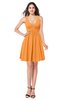 ColsBM Mara Orange Sexy A-line V-neck Sleeveless Chiffon Plus Size Bridesmaid Dresses