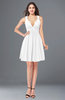 ColsBM Mara White Sexy A-line V-neck Sleeveless Chiffon Plus Size Bridesmaid Dresses