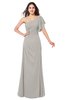 ColsBM Camryn Ashes Of Roses Modern A-line Short Sleeve Half Backless Floor Length Ruching Plus Size Bridesmaid Dresses
