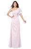 ColsBM Camryn Blush Modern A-line Short Sleeve Half Backless Floor Length Ruching Plus Size Bridesmaid Dresses