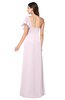 ColsBM Camryn Blush Modern A-line Short Sleeve Half Backless Floor Length Ruching Plus Size Bridesmaid Dresses