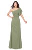 ColsBM Camryn Bog Modern A-line Short Sleeve Half Backless Floor Length Ruching Plus Size Bridesmaid Dresses