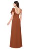 ColsBM Camryn Bombay Brown Modern A-line Short Sleeve Half Backless Floor Length Ruching Plus Size Bridesmaid Dresses