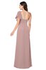 ColsBM Camryn Bridal Rose Modern A-line Short Sleeve Half Backless Floor Length Ruching Plus Size Bridesmaid Dresses