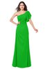 ColsBM Camryn Classic Green Modern A-line Short Sleeve Half Backless Floor Length Ruching Plus Size Bridesmaid Dresses
