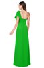 ColsBM Camryn Classic Green Modern A-line Short Sleeve Half Backless Floor Length Ruching Plus Size Bridesmaid Dresses