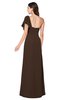 ColsBM Camryn Copper Modern A-line Short Sleeve Half Backless Floor Length Ruching Plus Size Bridesmaid Dresses