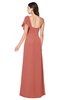 ColsBM Camryn Crabapple Modern A-line Short Sleeve Half Backless Floor Length Ruching Plus Size Bridesmaid Dresses