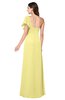 ColsBM Camryn Daffodil Modern A-line Short Sleeve Half Backless Floor Length Ruching Plus Size Bridesmaid Dresses