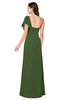 ColsBM Camryn Garden Green Modern A-line Short Sleeve Half Backless Floor Length Ruching Plus Size Bridesmaid Dresses