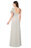 ColsBM Camryn Off White Modern A-line Short Sleeve Half Backless Floor Length Ruching Plus Size Bridesmaid Dresses