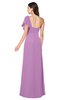 ColsBM Camryn Orchid Modern A-line Short Sleeve Half Backless Floor Length Ruching Plus Size Bridesmaid Dresses