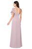ColsBM Camryn Pale Lilac Modern A-line Short Sleeve Half Backless Floor Length Ruching Plus Size Bridesmaid Dresses