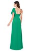 ColsBM Camryn Pepper Green Modern A-line Short Sleeve Half Backless Floor Length Ruching Plus Size Bridesmaid Dresses