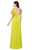 ColsBM Camryn Sulphur Spring Modern A-line Short Sleeve Half Backless Floor Length Ruching Plus Size Bridesmaid Dresses