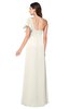 ColsBM Camryn Whisper White Modern A-line Short Sleeve Half Backless Floor Length Ruching Plus Size Bridesmaid Dresses