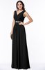 ColsBM Melina Black Mature A-line Zipper Chiffon Paillette Plus Size Bridesmaid Dresses