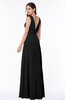 ColsBM Melina Black Mature A-line Zipper Chiffon Paillette Plus Size Bridesmaid Dresses