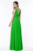 ColsBM Melina Classic Green Mature A-line Zipper Chiffon Paillette Plus Size Bridesmaid Dresses