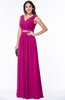 ColsBM Melina Hot Pink Mature A-line Zipper Chiffon Paillette Plus Size Bridesmaid Dresses