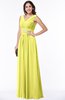 ColsBM Melina Pale Yellow Mature A-line Zipper Chiffon Paillette Plus Size Bridesmaid Dresses
