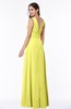 ColsBM Melina Pale Yellow Mature A-line Zipper Chiffon Paillette Plus Size Bridesmaid Dresses