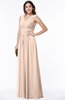 ColsBM Melina Peach Puree Mature A-line Zipper Chiffon Paillette Plus Size Bridesmaid Dresses