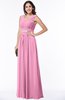 ColsBM Melina Pink Mature A-line Zipper Chiffon Paillette Plus Size Bridesmaid Dresses