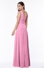 ColsBM Melina Pink Mature A-line Zipper Chiffon Paillette Plus Size Bridesmaid Dresses